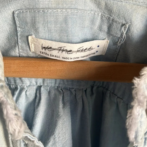 NEW Free People Set Sail Denim Top - Picture 9 of 12